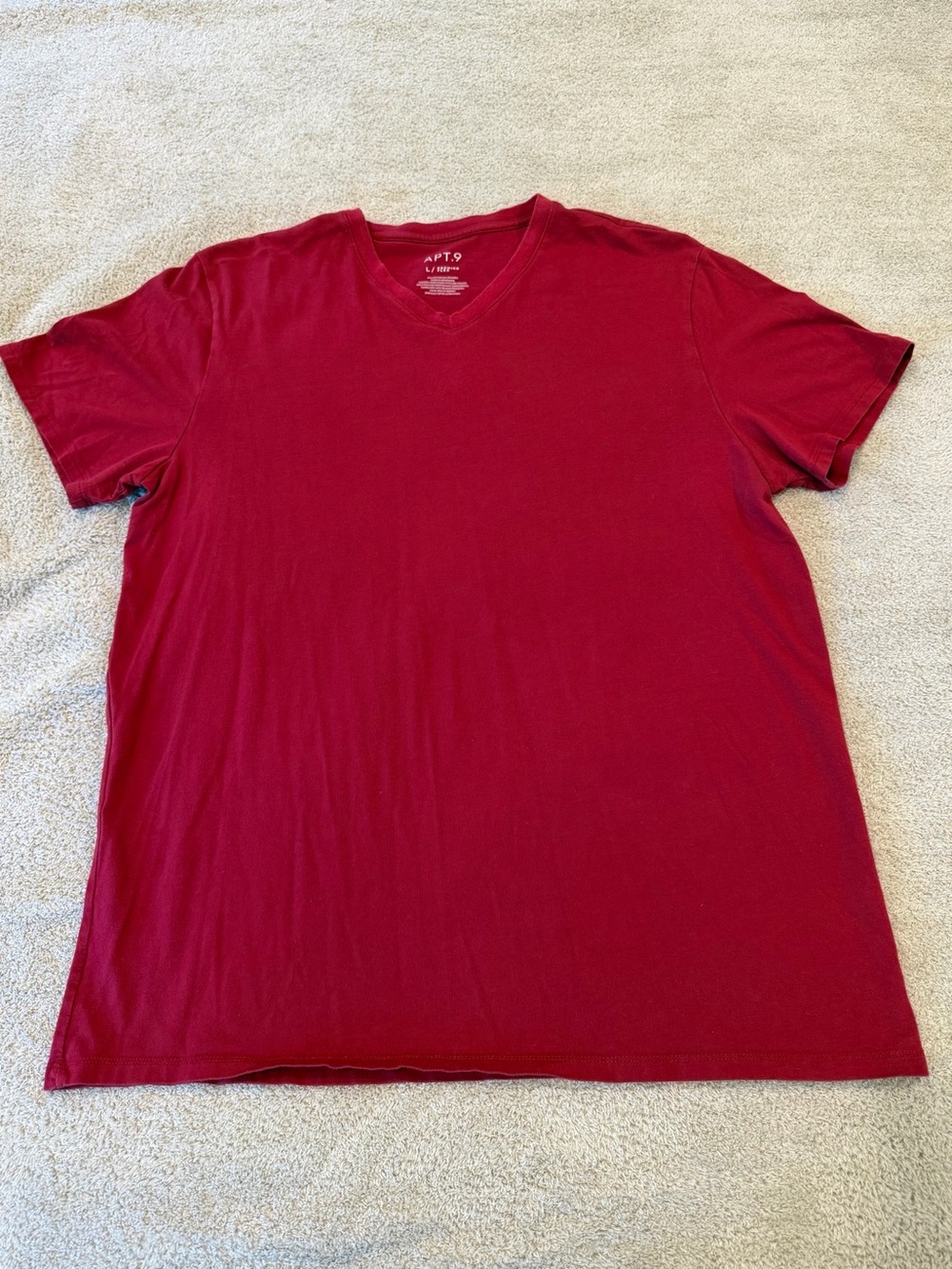 Apt. 9 Men's Red V-Neck T-Shirt Size L